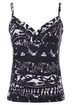 Womens Black Tie Dye Plunge Tankini Top £18