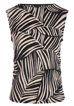 Womens Black Zebra Ruche Side Top £14