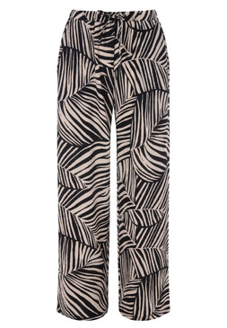 Womens Black Zebra Textured Wide Leg Trousers £18