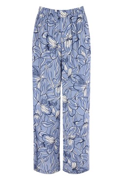 Womens Blue Floral Airflow Wide Leg Trousers £18