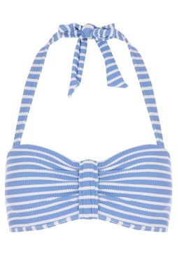 Womens Blue Stripe Bandeau Bikini Top £15