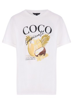 Womens Cream Coco Cotton T-Shirt £14