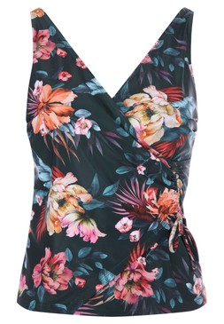 Womens Khaki Floral Print Tankini Top £18