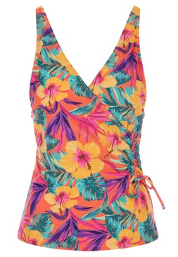 Womens Orange Hibiscus Tankini Top £18