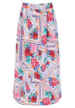 Womens Pink Floral Tile Maxi Skirt £22