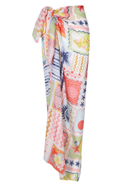 Womens Pink Shell Print Wrap Sarong £9