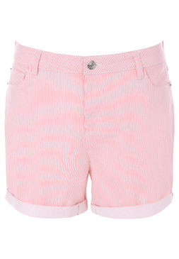 Womens Pink Stripe Mid Length Denim Shorts £18