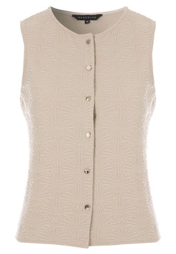 Womens Stone Textured Fan Waistcoat Top £20
