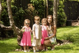Younger Girls Pink Strawberry Crochet Dress £12, Younger Boys Stone Stripe Polo Shirt & Shorts Set £12