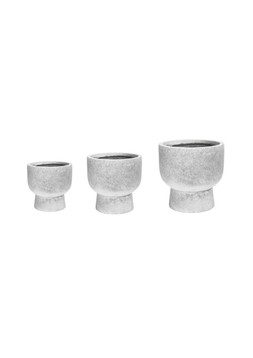 OUTDOOR DALLAS GREY FOOTED PLANTER SET OF 3 &pound;109.97