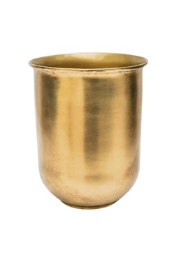 OUTDOOR HAMPTONANTIQUE BRASS METAL PLANTER H25CM W21.5CM &pound;34.99