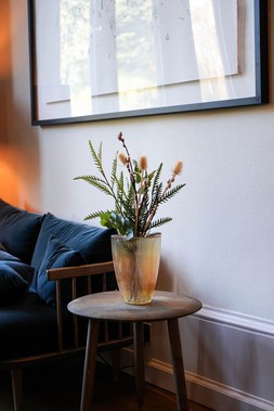Amber Ribbed Tall Vase H24.5cm W18cm &pound;24.99