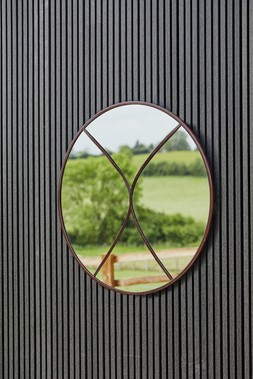 CIRCULAR OUTDOOR MIRROR NATURAL RUST &pound;189.99