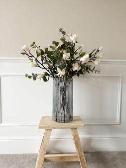 Daphne Ribbed Vase Clear H38cm D19cm £39.99