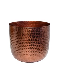 FELIX HAMMERED METAL BRONZE PLANTER H23CM D25.5CM £29.99
