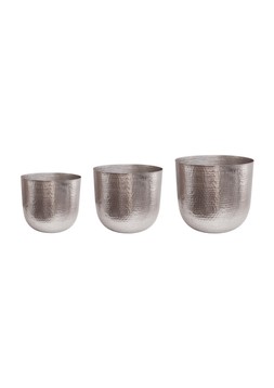 FELIX HAMMERED METAL SILVER PLANTER SET OF 3 £64.97