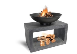FIRE PIT & RECTANGLE CONSOLE CEMENT H52CM W64CM &pound;249.99