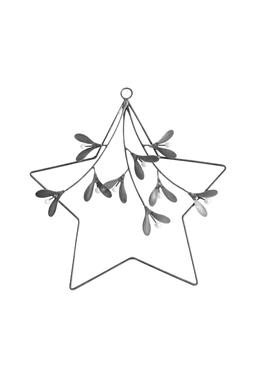 Galvanised Star Mistletoe Wreath D31cm &pound;29.99