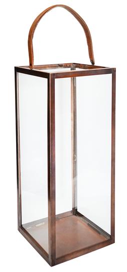 HAMPTON TALL LANTERN IN COPPER H60CM W25CM &pound;89.99