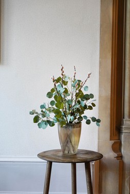 MOCHA RIBBED TALL VASE £24.99