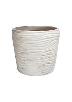 OUTDOOR COVE IVORY RIPPLE PLANTER H26CM D30CM