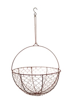 OUTDOOR HANGING WIRED NETTED BASKET H40CM D40CM