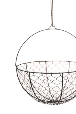OUTDOOR HANGING WIRED NETTED BASKET H40CM D40CM