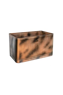 OUTDOOR HAMPTON RECTANGULAR COPPER METAL PLANTER H38CM W50CM (OHRCMP50)