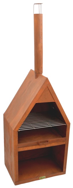 OUTDOOR HENLEY FIREPLACE RUST WITH GRILL IRON &pound;499.99
