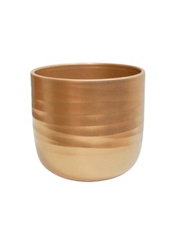 Poinsettia Ripple Gold Planter H15cm D17cm £9.99