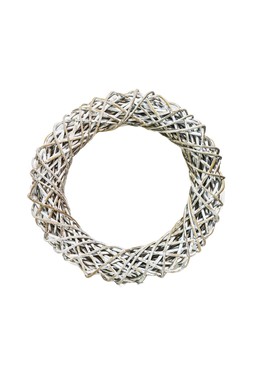 Rattan Wreath White Diam 40cm £34.99