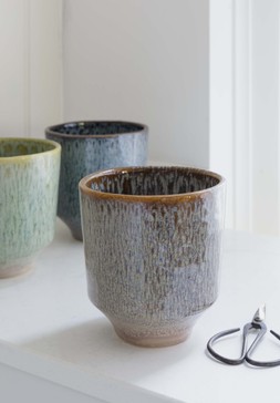 Reactive Glaze Navy Orchid Planter H13cm D13cm &pound;12.99