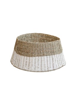 Round Foldable Diamond Wicker & White Tree Skirt D60cm £49.99