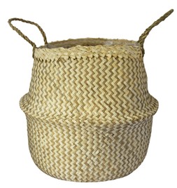 Seagrass Chevron White Lined Basket Small H25cm D30cm &pound;24.99, Medium H30cm D35cm &pound;29.99