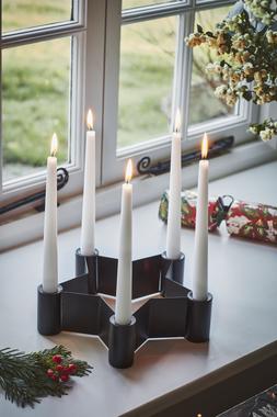 Star Centrepiece Dinner Candle Holder In Black &pound;39.99