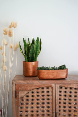 TIVOLI PLANTER COPPER LUSTRE H15CM D17CM £14.99