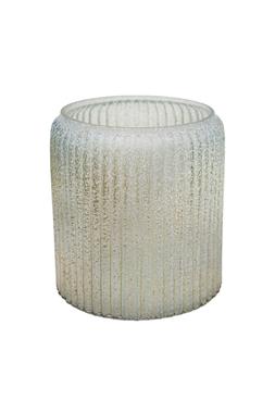 Verre Frosted Ribbed Glass Gold Planter H21cm W21cm &pound;29.99