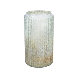 Verre Frosted Ribbed Glass Gold Tall Vase H30cm W20cm £39.99