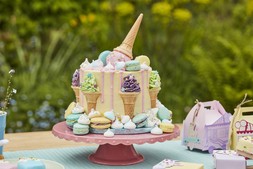 Betty Crocker Velvety Vanilla Buttercream Style Icing 400g - £3.50 Violet Colour Splash Gel 25g - £3 Round Cake Decorating Turntable 26.5cm x 12cm - £14 Whisk Tri Colour Decoration Set 9 Pieces - £8