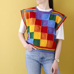 Hobbycraft How to Crochet a Rainbow Granny Square Vest Ideas Hub Project (4)