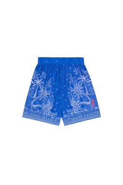 Blue with white palm detail shorts 1047