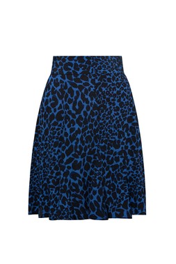 Navy with Black Rock and Roll Leopard Skater Skirt