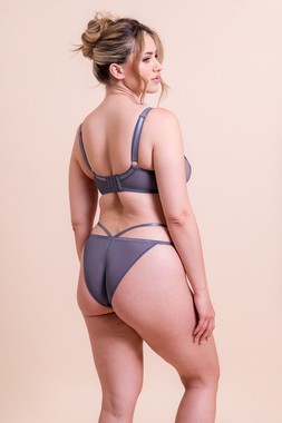 BOUND BLOSSOM DEEP PLUNGE BRA £42 €62 USD$74 CAD$92  AUD$96.95 & BRAZILIAN BRIEF  £19 €29 USD$32 CAD$35 AUD$38.95