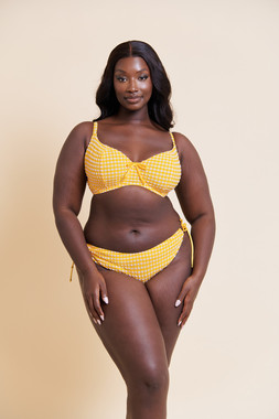 HOLIDAY CHECK SCOOPED BALCONY BIKINI TOP £37.00 €95.00 USD$64.00 AUSD$95.00 CAD$50.00 & TIE SIDE BIKINI BRIEF £24.00 €36.00 USD43.00 AUSD$49.95 CAD$46.00