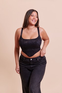 Hype Lace Black Longline Bra 1