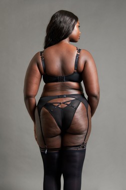 Studded Seduction Black Bra £44 €63 CAD $93 AUS $97.95, Brazilian £19 €29 CAD $35 AUS $38.95, Belt £21 €34 CAD $39 AUS $42.95 7