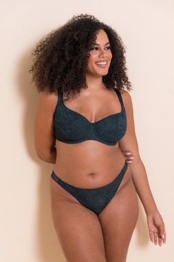 ALL NIGHT LACE SCOOPED BALCONY BRA £32 & ALL NIGHT LACE TANGA £16