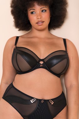 SUSPENSE PLUNGE BRA £39 €59. CA87 AU91.95 & HIGH WAIST BRIEF £21 €32 CA39 AU42.95