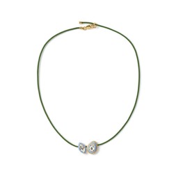 TRUE UNION - KHAKI, PERIWINKLE BLUE & GOLD NECKLACE - RRP £289(1) www.vixiiworld.com