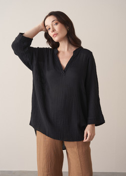 Adele Cotton Top - Black, £72